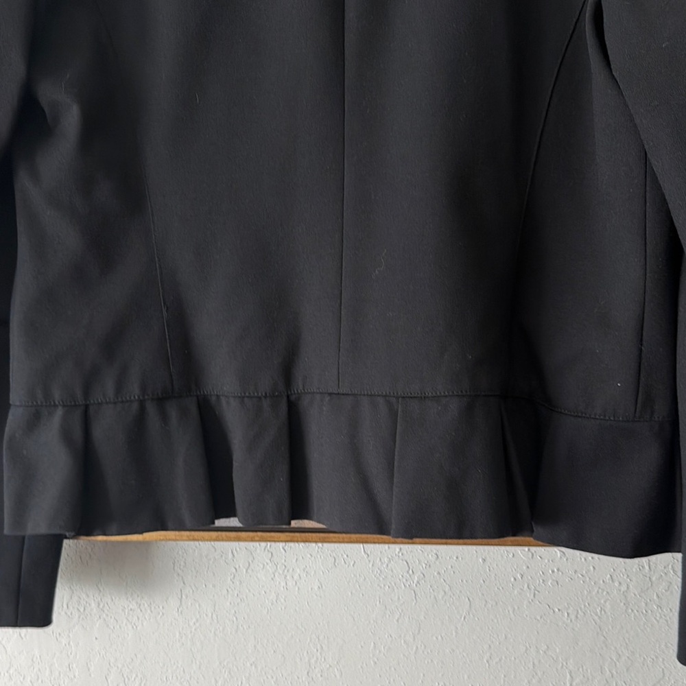 Black Women's Ruffle-Front Jacket - Picture 4 of 6